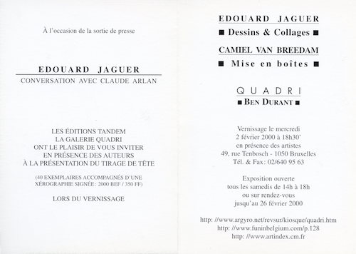 Edouard Jaguer dessins et collages Camiel Van Breedam mise en boîtes
