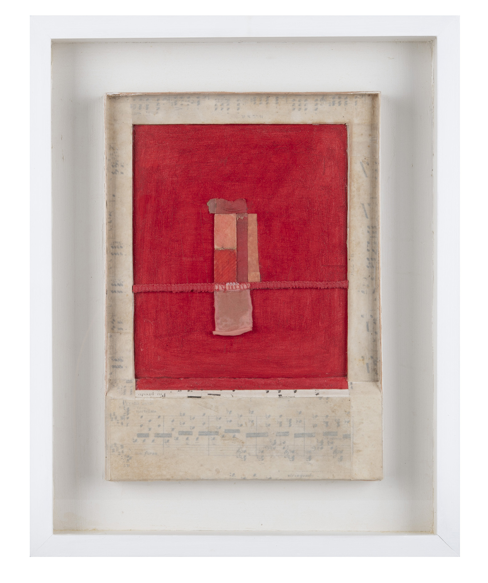 rood landschap door het raam van Nicolas De Staël
